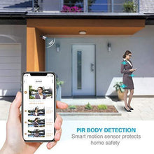 Load image into Gallery viewer, Wireless Outdoor WiFi Security Camera, Rechargeable Battery-Powered Home Security Camera, 1080P Night Vision/Waterproof, PIR Motion Detection, 2-Way Audio, Compatible with Cloud Storage/SD Slot
