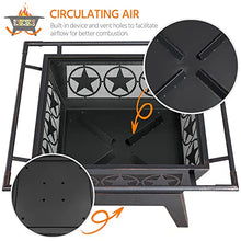 Load image into Gallery viewer, Yaheetech Fire Pit 32'' Iron Fire Pit Outdoor Patio BBQ Camping Bonfire Bronze Outdoor Fireplace Fire Bowl with Spark Screen, Mesh Cover Grills Poker Square Fire Pit
