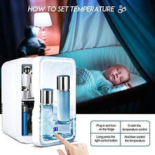 Load image into Gallery viewer, Mini Fridge 6 Liter,Mirror refrigerator,Portable Mirrored Beauty Fridge With LED Lighting, Skincare Fridge for Skincare, Bedroom and Travel (with Digital Temperature Control)
