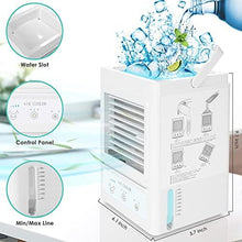 Load image into Gallery viewer, Portable Air Conditioner, 5000mAh Rechargeable Battery Auto Oscillation 700ml Water Tank Personal Mini Air Cooler with 3 Wind Speeds, 3 Cooling Levels, Perfect for Office Desk, Dorm, Bedroom and Outdoors
