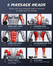 Load image into Gallery viewer, Massage Gun Deep Tissue Percussion Muscle Massage for Athletes - 20 Speeds Quiet Handheld Massager for Muscle Deep Relaxation - 6 Different Massage Heads
