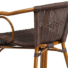 Load image into Gallery viewer, Flash Furniture Cadiz Series Red Bamboo-Aluminum Indoor-Outdoor Restaurant-Patio Chair with Dark Brown Rattan
