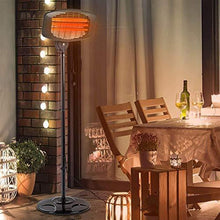 Load image into Gallery viewer, Electric Outdoor Patio Heater - 3 Power Levels Outdoor Heater for 650/1350W/2000W Infrared Carbon Tube Heater Overheat Protection &amp;Tip-Over Shut Off Home Freestanding Space Heater for Courtyard
