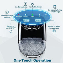 Load image into Gallery viewer, Ice Maker Machine for Countertop, Self-Cleaning Function, 26Lbs/24H Portable Ice Maker, 9 Cubes Ready in 6 Mins, Compact Ice Cube Maker with Ice Scoop &amp; Basket for Home/Kitchen/Office/Bar (Black)
