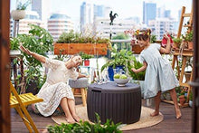 Load image into Gallery viewer, Keter Circa 37 Gallon Round Deck Box, Patio Table for Outdoor Cushion Storage, Brown
