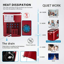 Load image into Gallery viewer, VIVOHOME Electric Portable Compact Countertop Automatic Ice Cube Maker Machine 26lbs/day Red
