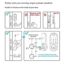Load image into Gallery viewer, Smart Deadbolt, SMONET Fingerprint Electronic Deadbolt Door Lock with Keypad-Bluetooth Keyless Entry Keypad Smart Deadbolt App Control, Ekeys Sharing, App Monitoring Auto Lock for Homes and Hotel
