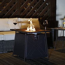 Load image into Gallery viewer, BALI OUTDOORS Firepit LP Gas Fireplace 28" Square Table 50,000BTU Fire Pit, Black
