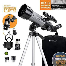 Load image into Gallery viewer, Celestron - 70mm Travel Scope DX - Portable Refractor Telescope - Fully-Coated Glass Optics - Ideal Telescope for Beginners - BONUS Astronomy Software Package - Digiscoping Smartphone Adapter
