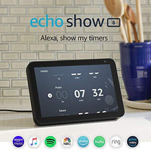 Load image into Gallery viewer, Echo Show 8 (1st Gen, 2019 release) -- HD smart display with Alexa – Unlimited Cloud Photo Storage – Digital Photo Display - Charcoal
