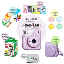 Load image into Gallery viewer, Fujifilm Instax Mini 11 Instant Camera + Instax Mini Twin Pack Film + Hanging Frames + Plastic Frames + Case + Close Up Filters - All Inclusive Bundle! (Lilac Purple)
