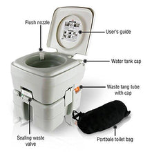 Load image into Gallery viewer, SereneLife Outdoor Portable Toilet with Carry Bag, Travel Toilet with Level indicator | | 3 Way Pistol Flush | Rotating Spout, for Camping, Boating, Traveling &amp; Roadtripping
