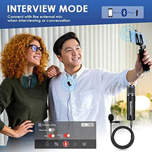 Load image into Gallery viewer, Lewinner Wireless Lavalier Microphone Bluetooth 48KHz Lapel Clip-on Mic for iPhone Android iPad for Recording Video Vlogger Content Creator Interviewer - Noise Reduction/Auto Transcription/Auto Sync
