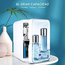 Load image into Gallery viewer, Mini Fridge 6 Liter,Mirror refrigerator,Portable Mirrored Beauty Fridge With LED Lighting, Skincare Fridge for Skincare, Bedroom and Travel (with Digital Temperature Control)
