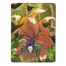 Load image into Gallery viewer, Custonaly 4 Pcs Duvet Cover Set Anime Jinja Kitsune Forest Ukiyoe Seven-Tailed Spirit Print Light-Weight Bed Comforter Set Duvet Case Flat Sheet Pillow Shams Bedding White Cal King
