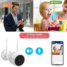 Load image into Gallery viewer, xmartO 1080P Full HD Wireless Security Camera, PIR Motion Detection, Two-Way Audio, WiFi IP Home Surveillance Bullet Camera with Night Vision, Remote Access, Ip65 Weather-Resistant(Pack of 2)
