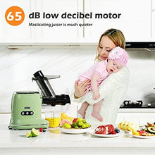 Load image into Gallery viewer, Juicer Machines, ORFELD Cold Press Juicer with 90% Juice Yield &amp; Purest Juice, Easy Cleaning &amp; Quiet Motor Masticating Juicer Machines for Vegetables and Fruits (Green)
