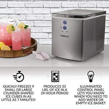 Load image into Gallery viewer, Igloo ICEB33SL Large-Capacity Automatic Portable Electric Countertop Ice Maker Machine, 33 Pounds in 24 Hours, 9 Ice Cubes Ready in 7 minutes, With Ice Scoop and Basket, Perfect for Water Bottles
