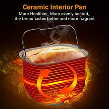 Load image into Gallery viewer, KBS 17-in-1 Premium Bread Machine, 2LB Stainless Steel Bread Dough Maker with Auto Fruit Nut Dispenser, Nonstick Ceramic Pan, Digital Display Touch Design, Reserve&amp; Keep Warm, Oven Mitt and Recipes

