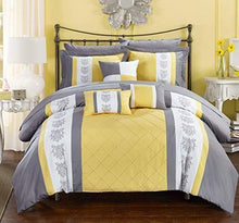 Load image into Gallery viewer, Chic Home CS1645-AN Clayton 10 Piece Comforter Set, Queen, Yellow
