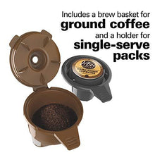 Load image into Gallery viewer, Hamilton Beach FlexBrew Coffee Maker, Single Serve &amp; Full Pot, Compatible with K-Cup Pods or Grounds, Programmable, Includes Permanent Filter, Black (49950C), Silver
