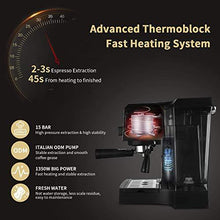 Load image into Gallery viewer, Gevi Espresso Machines 15 Bar with Adjustable Milk Frother Wand Expresso Coffee Machine for Cappuccino, Latte, Mocha, Machiato, 1.5L Removable Water Tank, Double Temperature Control System, 1100W, Black
