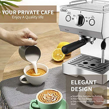 Load image into Gallery viewer, Gevi Espresso Machine 15 Bar with Milk Frother, Expresso Coffee Machine for Espresso, Latte and Mocha, 1.5L Removable Water Tank and Double Temperature Control System, Classial, Sliver, 1050W
