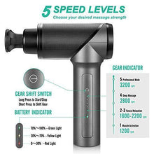 Load image into Gallery viewer, Medcursor Handheld Percussion Massage Gun - Deep Tissue Massager for Pain Relief, Sore Muscle and Stiffness, Powerful Brushless Motor High-Intensity - Includes 6 Massage Heads, Gray
