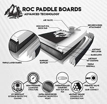 Load image into Gallery viewer, Roc Inflatable Stand Up Paddle Boards W Free Premium SUP Accessories &amp; Backpack, Non-Slip Deck Bonus Waterproof Bag, Leash, Paddle and Hand Pump (Black)
