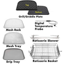 Load image into Gallery viewer, NuWave Brio 15.5-Quart Large Capacity Air Fryer + Grill; Probe; 2 Stainless Steel Racks; Drip Tray; Rotisserie Kit; Sear, Stage, Preheat, Rotisserie
