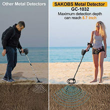 Load image into Gallery viewer, sakobs Metal Detector, Higher Accuracy Adjustable Waterproof Metal Detectors with LCD Display, Discrimination &amp; Notch &amp; All Metal Mode 10 Inch Search Coil for Adults &amp; Kids
