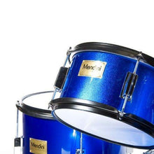 Load image into Gallery viewer, Mendini By Cecilio Drum Set For Kids/Junior - 16-Inch, 5-Piece, Blue Metallic - Starter Drums Kit w/Adjustable Throne, Cymbal, Pedal &amp; Drumsticks - MJDS-5-BL
