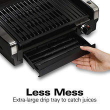 Load image into Gallery viewer, Hamilton Beach Electric Indoor Searing Grill with Viewing Window and Removable Easy-to-Clean Nonstick Plate, 6-Serving, Extra-Large Drip Tray, Stainless Steel (25361)
