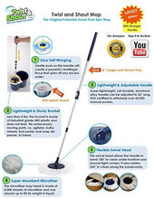 Load image into Gallery viewer, Twist and Shout Mop - Award Winning Original Hand Push Spin Mop - Life Time Warranty (2 Microfiber Mopheads Included)
