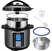 Load image into Gallery viewer, Mueller 6 Quart Pressure Cooker 10 in 1, Cook 2 Dishes at Once, Tempered Glass Lid incl, Saute,  Slow Cooker, Rice Cooker, Yogurt Maker and Much More
