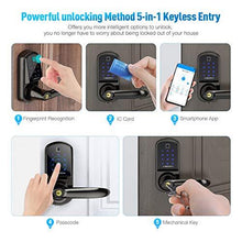 Load image into Gallery viewer, Aibocn Fingerprint Smart Lock, Keyless Entry Door Lock with Bluetooth, Touchscreen Keypad Deadbolt Lock with App Control, IC Card, Code, Easy to Install for Home Hotel Apartment, Right Handle
