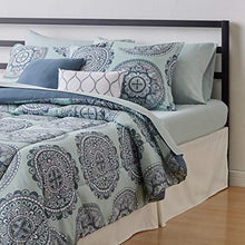 Load image into Gallery viewer, Amazon Basics 10-Piece Bed-in-a-Bag - Soft, Easy-Wash Microfiber - King, Sea Foam Medallion
