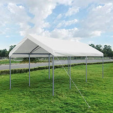 Load image into Gallery viewer, Quictent 10’x20’ Carport Upgraded Heavy Duty Car Canopy Galvanized Car Boat Shelter with 4 Reinforced Steel Cables White
