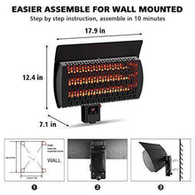 Load image into Gallery viewer, PATIOBOSS Electric Outdoor Patio Heater, Standing/Wall Mounted Infrared Space Heater 3 Power Modes with Remote Control and 12-Hour Timer Quiet Water-Resistant for Indoor/Outdoor Use Garage Porch
