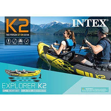 Load image into Gallery viewer, Intex Explorer K2 Kayak, 2-Person Inflatable Kayak Set with Aluminum Oars and High Output Air Pump
