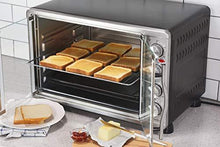 Load image into Gallery viewer, Elite Gourmet ETO-4510M Double French Door Countertop Convection Toaster Oven, Bake Broil Toast Rotisserie Keep Warm 12"-14" pizza 2 Racks, 18-Slice, 45 L, Stainless Steel &amp; Black
