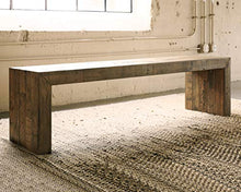 Load image into Gallery viewer, Signature Design by Ashley Sommerford Rustic Wood Dining Room Long Bench, Brown
