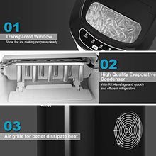 Load image into Gallery viewer, COSTWAY Ice Maker Countertop, 26LBS/24H Portable and Compact Ice Machine, Ice Cubes Ready in 6 Mins, Electric High Efficiency Express Clear Operation Control Panel with Ice Scoop (Black)
