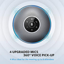 Load image into Gallery viewer, Bluetooth Speakerphone - eMeet M2 Gray Conference Speaker w/Dongle, Idea for Home Office 360º Voice Pickup 4 AI Echo &amp; Noise Canceling Microphones, Skype USB Speakerphone AUX in/Out for up to 8 People
