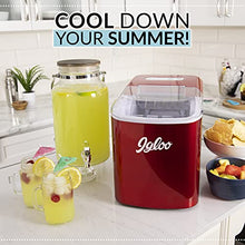 Load image into Gallery viewer, Igloo ICEB26RR Automatic Portable Electric Countertop Ice Maker Machine, 26 Pounds in 24 Hours, 9 Ice Cubes Ready in 7 minutes, With Ice Scoop and Basket, Perfect for Water Bottles, Mixed Drinks
