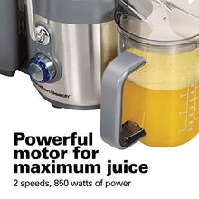 Load image into Gallery viewer, Hamilton Beach Premium Juicer Machine, Big Mouth 3" Feed Chute, Centrifugal, Easy Clean, 2-Speeds, BPA Free 40 oz Pitcher, 850W, Silver (67850)
