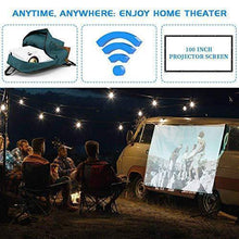 Load image into Gallery viewer, Jinhoo WiFi Projector, [100" Projector Screen Included] 6500L Outdoor Movie Projector, 1080P Supports Synchronize Smartphone Screen by WiFi/USB Cable for Home Entertainment

