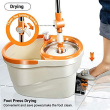 Load image into Gallery viewer, MASTERTOP Spin Mop and Bucket with Wringer Set, Floor Cleaning System, Easy Wring Foot Pedal, Stainless Steel Mop Handle, 5 Microfiber Refills, 5 Cleaning Clothes, Hardwood Laminate Tiles
