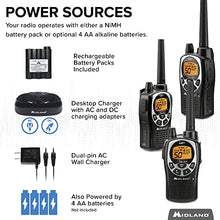 Load image into Gallery viewer, Midland 50 Channel Waterproof GMRS Two-Way Radio - Long Range Walkie Talkie with 142 Privacy Codes, SOS Siren, and NOAA Weather Alerts and Weather Scan (Black/Silver, 3-Pack)
