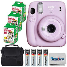 Load image into Gallery viewer, Fujifilm Instax Mini 11 Instant Camera - Lilac Purple (16654803) + 3x Packs Fujifilm Instax Mini Twin Pack Instant Film + Batteries + Case - Instant Camera Bundle
